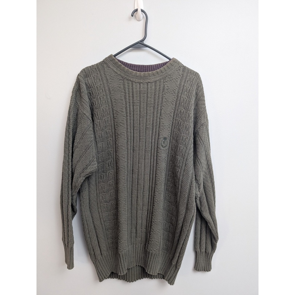 D6 Vtg Ralph Lauren Chaps Knit  Sweater Pullover Size L Green